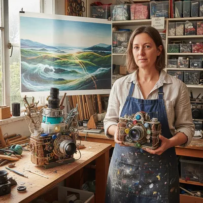 Auckland artist turns household rubbish into dreamlike cameras