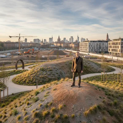 Italian researcher, landscape architect, examines debris from construction, calling for transformation into public spaces.