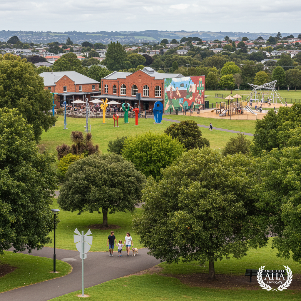 Locals enjoying a sunny day exploring parks and attractions in Arch Hill.