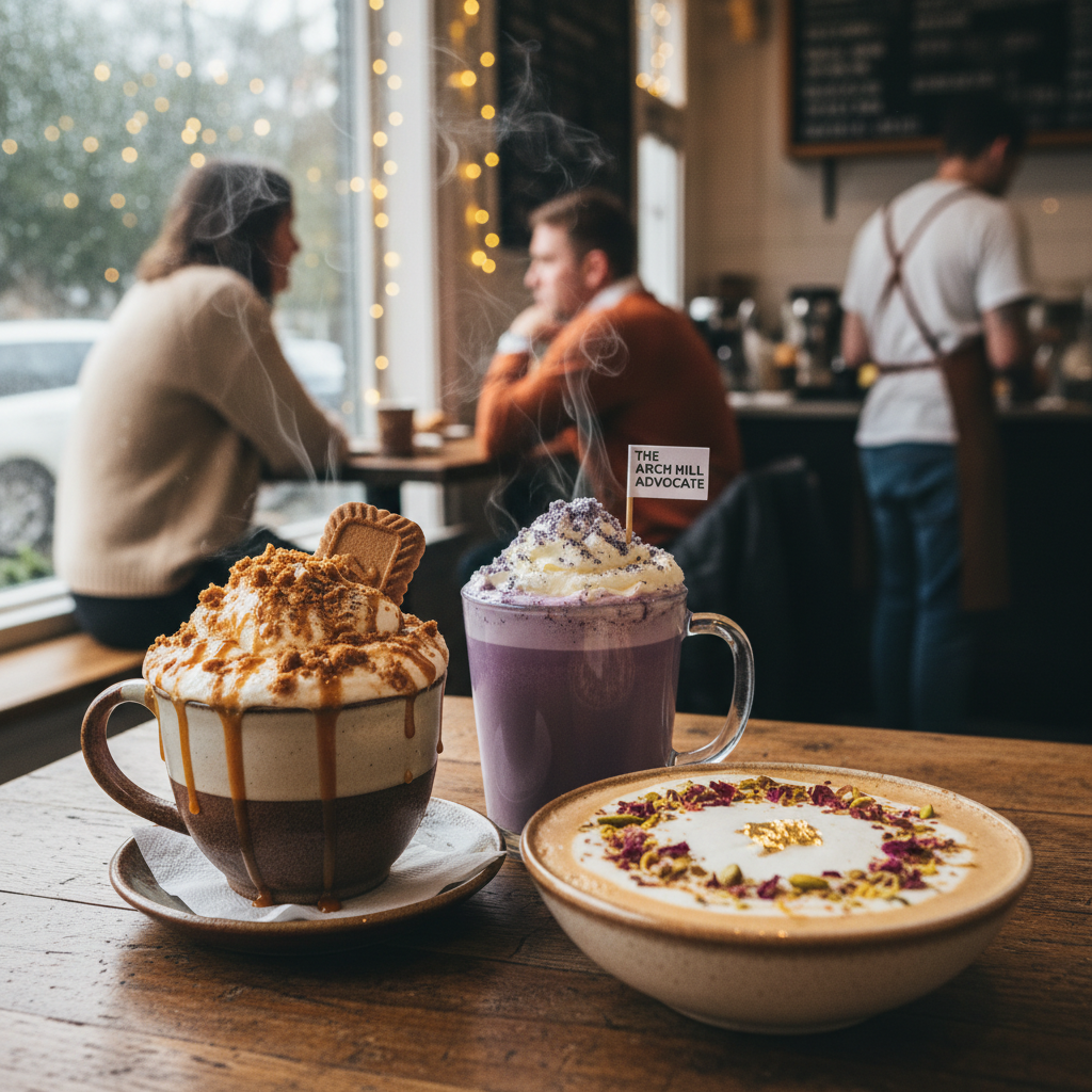 Auckland cafe's decadent hot chocolate with whipped cream and chocolate shavings for winter.