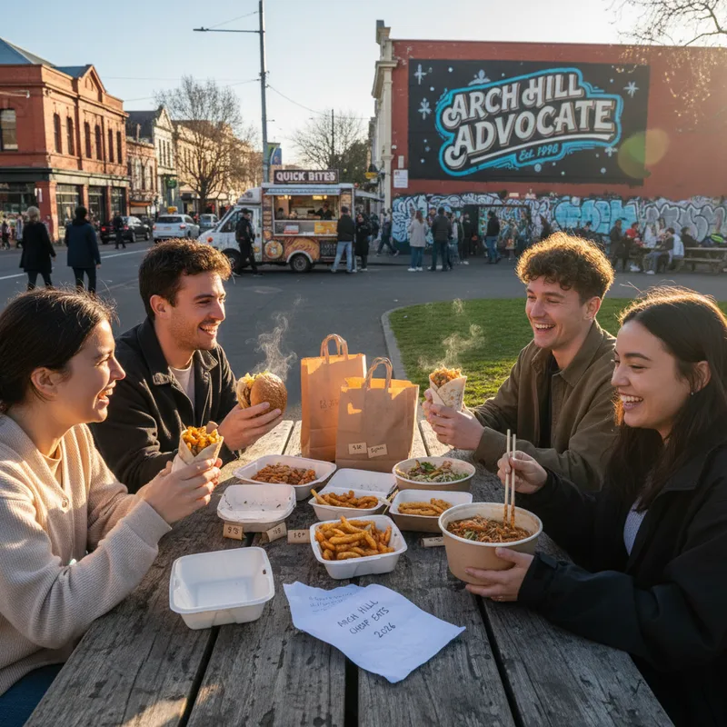 Local takeaways in Arch Hill offer affordable lunch and dinner options for residents.