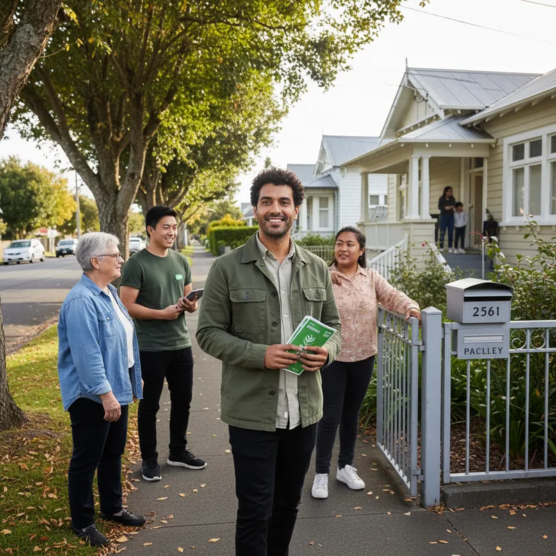 Green Party MP Ricardo Menéndez March engages with residents during a campaign drive in Wesley.